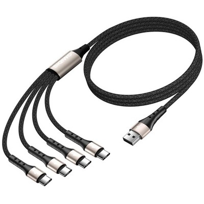 SIQIWO USB Typ C Kabel 1.2M, 3.0 Schnellladung Sync Ladekabel mit 4 Port, für