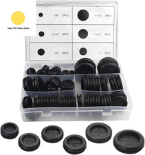 52Pcs 6 Sizes Closed Rubber Grommet Kit Double Sided Electrical Wire Gasket Sol