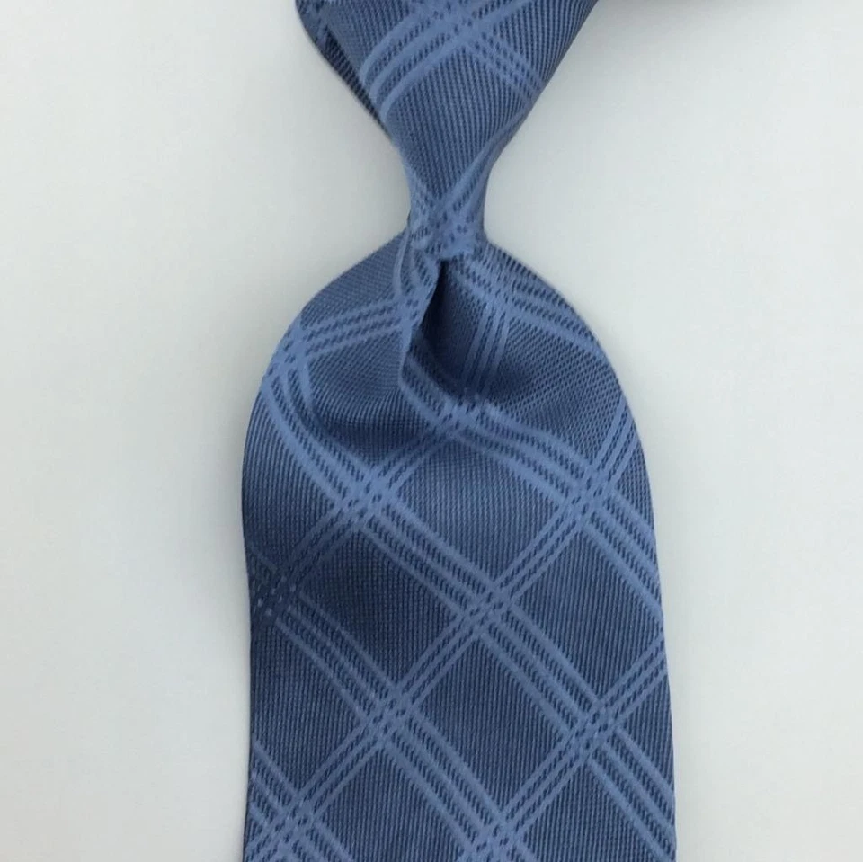 Corbata Dolce&Gabbana Italia Azul Claro Negro Cuadros Micro Puntos Lujo L3-F Foto 2 de 4