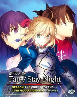 Fate/Stay Night Season 1-3 (1-50End+TV Reproduction+4 Movie) Anime DVD