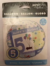 HAPPY 5th BIRTHDAY FOIL HELIUM BALLOON