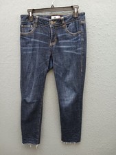 Cabi Women's Jeans Size 4 Blue Cotton Blend Skinny Raw Hem Stretch 5-Pocket