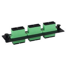 3 Duplex SC/APC Fiber Patch Panel with Duplex Singlemode Green SC Adapters, 6...