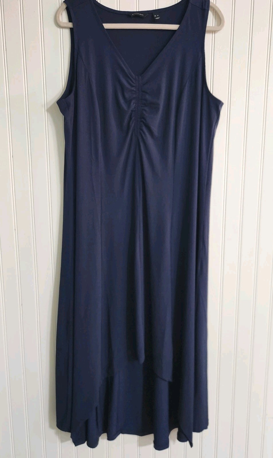 H Halston Women’s Sz XL Blue - Sleeveless Sheeth Midi Dress Stretch