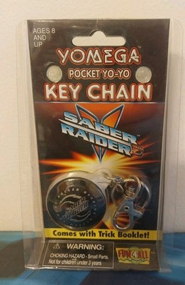 Yomega Vintage Pocket Yo-Yo Saber Raider Keychain Opened Package. 