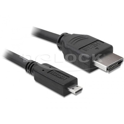 DeLock 82661 Micro HDMI zu HDMI Kabel HDMI A zu HDMI D 1m mit Ethernet