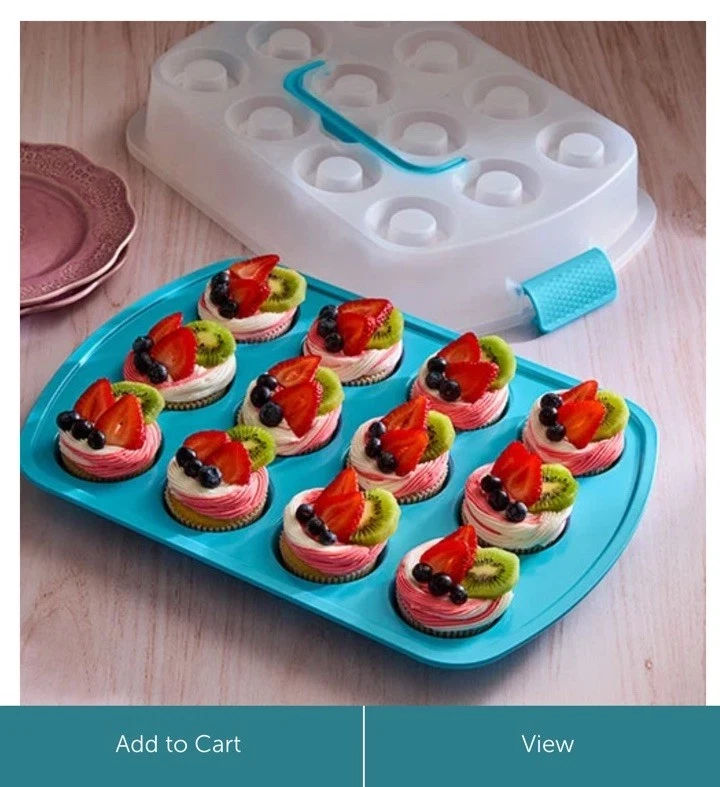 New Pampered Chef Cupcake Pan & Carrier Set 101233 Holds 12 Muffins Cupcakes
Opens in a new window o