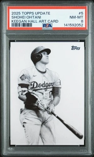 2025 TOPPS UPDATE KEEGAN HALL ART CARDS #5 SHOHEI OHTANI PSA 8