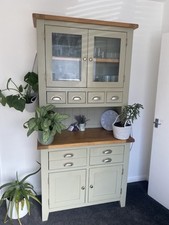 Vintage solid 3x wood Units with beautif mint light Green Colour