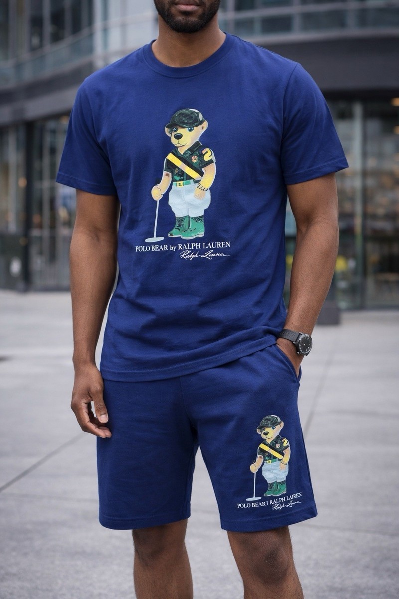 m*o様 POLO RALPH LAUREN ポロベア ベースボールシャツ Polo Ralph Lauren Bear Graphic Men's T-Shirt & Shorts Set Red Blue