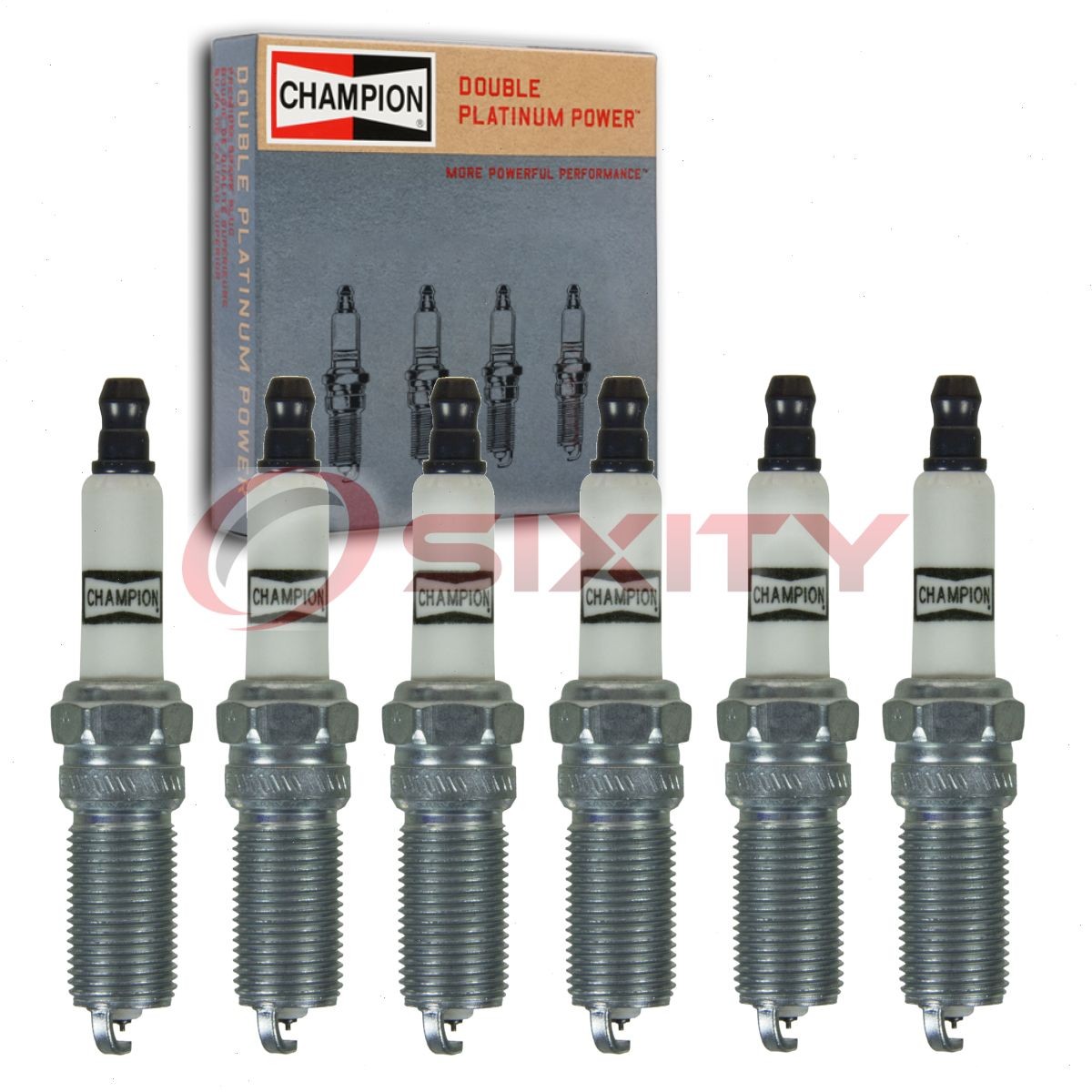 6 pc Champion Double Platinum Spark Plugs for 2019 Lincoln Nautilus 2.7L V6 mo