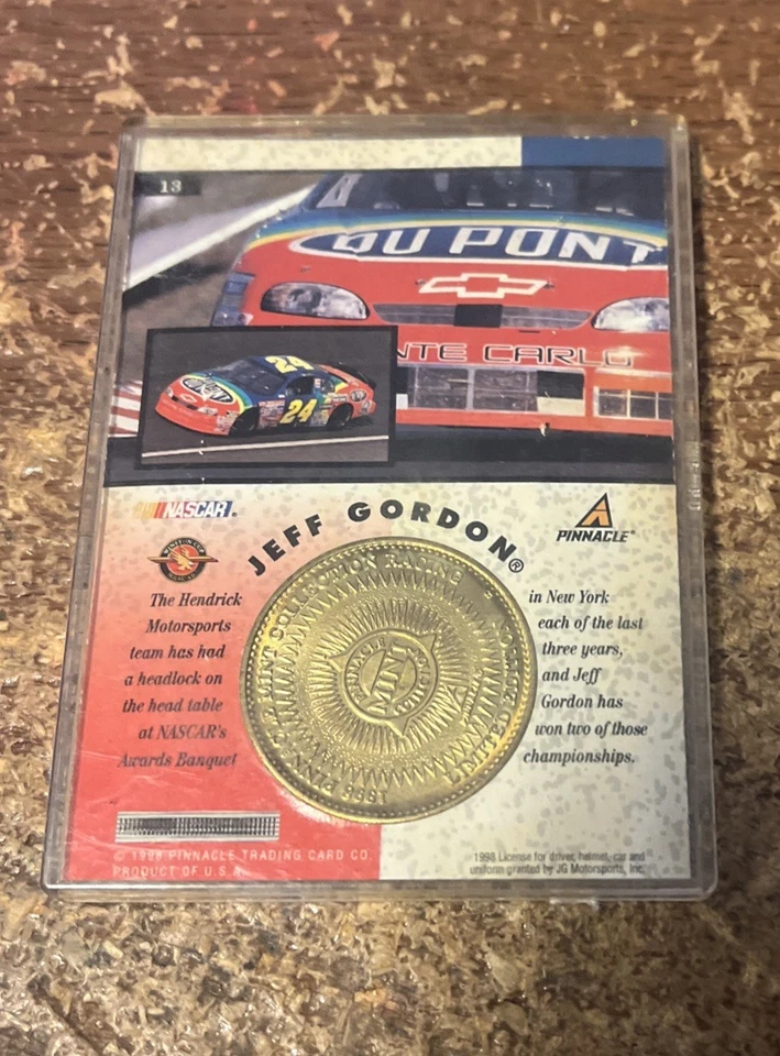1998 Pinnacle Jeff Gordon With Bronze Coin Dupont Hendricks Motorsports - Image 2 of 2