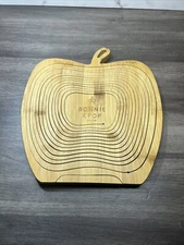 Bonnie and Pop Bamboo 3-D Apple Shaped Collapsible Basket Charcuterie Board