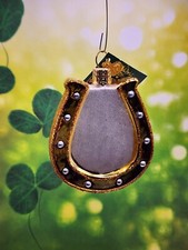 Old World Christmas Horseshoe Glass Christmas Ornament 36264 New