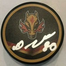 DAN VLADAR SIGNED CALGARY FLAMES HOCKEY PUCK W/ CASE COA