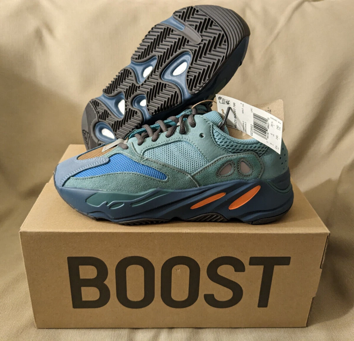 adidas Yeezy Boost 700 Faded Azure Blue Orange Green GZ2002 Shoe