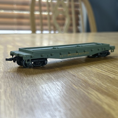 Coche plano vintage Lionel escala HO Western Maryland 2475 original 1/87 verde | Condition: Used