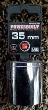 Powerbuilt 35mm 1/2" - Chrome - 12 point - Shallow Ratchet Socket - #642027M