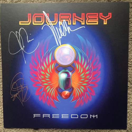 Journey Freedom LP Album w/ Signed Art Card by  Band Autographed Vinyl