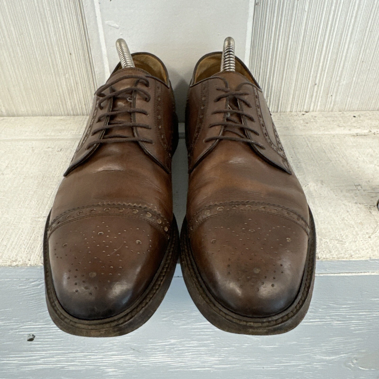 Chaussures habillées homme Gucci cuir marron à lacets Oxford pointure 8 #298772