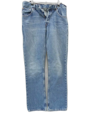 Levis 535 Herren Jeans STRAIGHT Blau W32 L34 weites Bein getragen Knopf