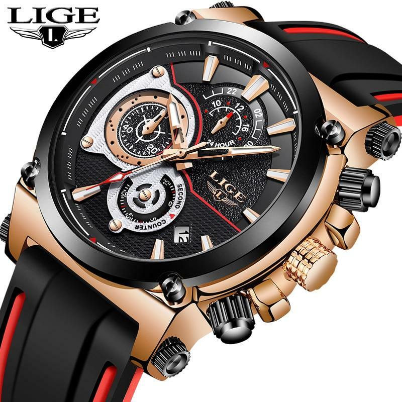 LIGE Luxury Mens Wristwatch Top Brand Unique Design Stylish