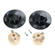 Control Valve Beige Pilot Dial Knob & 200-400°F Thermostat Knob for Fryers Range