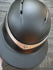 Charles Owen Horseback Riding Helmet,Black W/Platinum Ring,Worn Only A Few Times