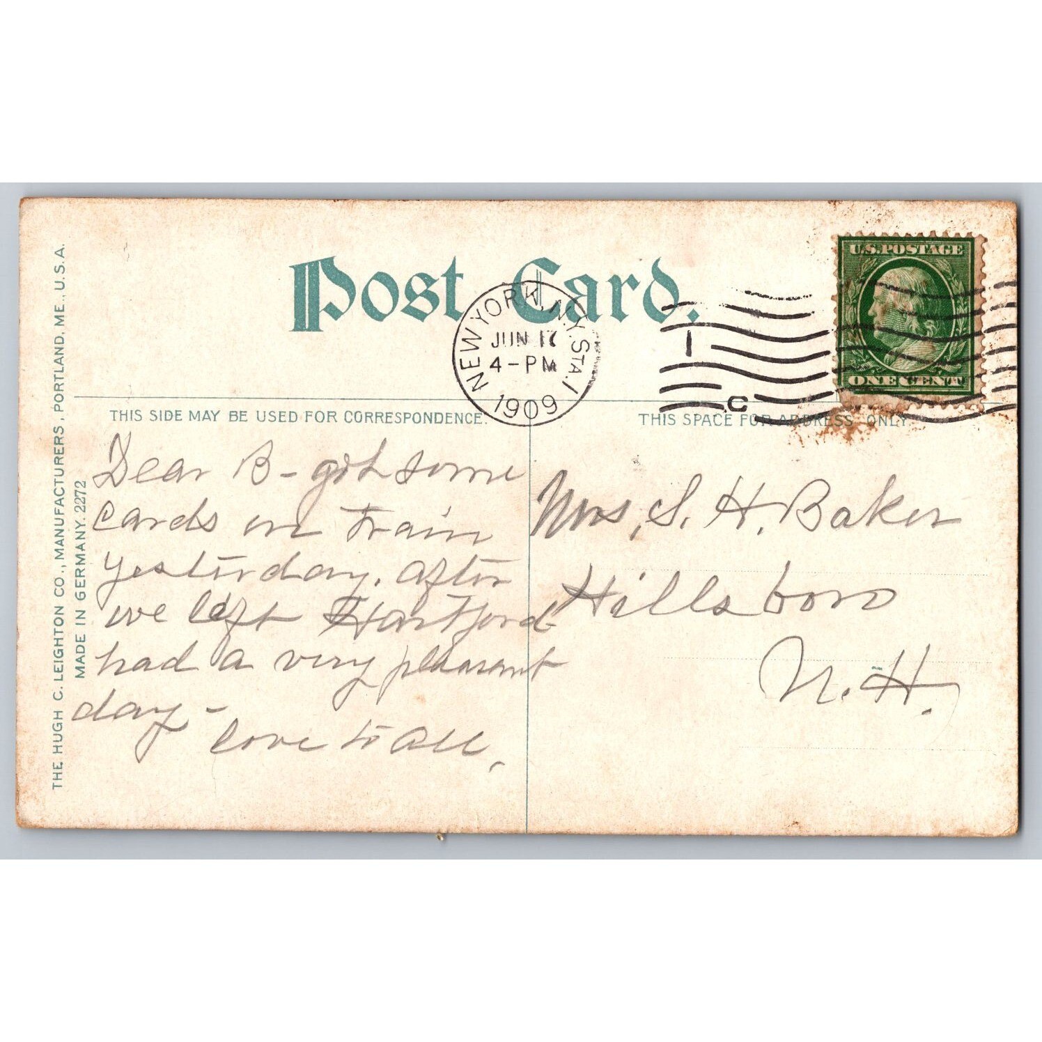 VTG Postcard Posted 1909 Divided B A R R Series Heart Berkshire Hills vtg-postcard-posted-1909-divided-b-a-r-r-series-heart-berkshire-hills