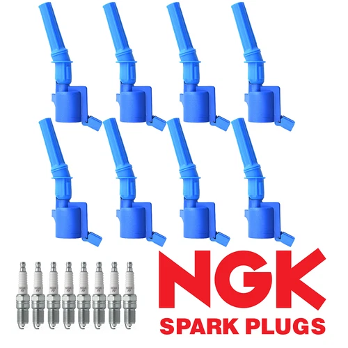 8 Performance Ignition Coil & NGK Spark Plug for Ford Mustang F150 4.6L V8 FD503