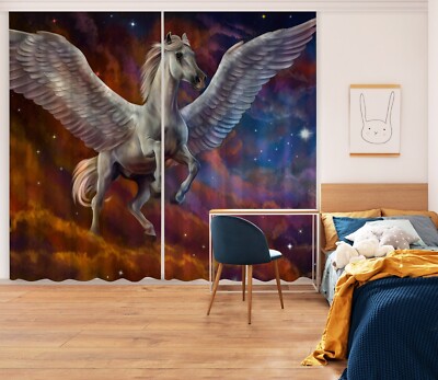 3D Pegasus ZHUC411 Tier Foto Vorhang Fenster Blockout Stoff Vera 2023