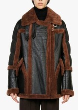 Nicole Benisti Montaigne Logo-appliqué Shearling Coat Xs