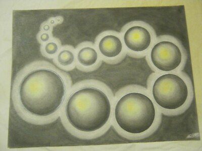 Original Graphite Art ''Beads'' by Brian 2019, 18'' x 24'', unframed (033-2)