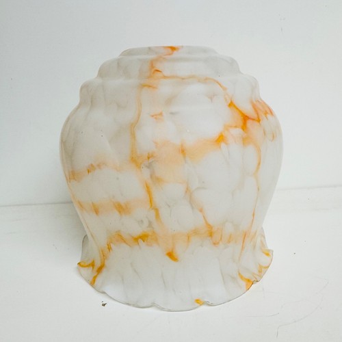 Vintage Art Deco Mid Century Marbled Opaque/Milk Glass Lampshade - Picture 3 of 5