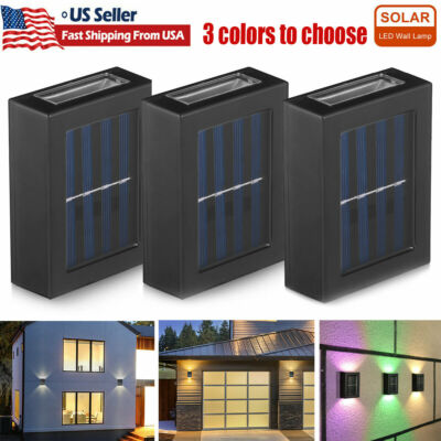 Outdoor Solar 2 LED Deck Lights Path Garden Patio Pathway Stairs Step Fence Lamp