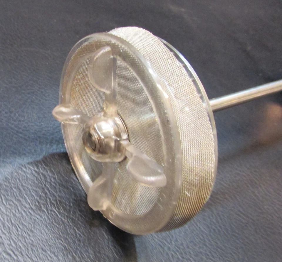 Vintage Bonjour Caffe Froth Clear Glass Stainless Steel Lid Red Red Plastic Knob - Image 4 of 4