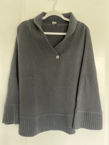 PORTOLANO CHARCOAL GRAY SHAWL WRAP PONCHO NEW!