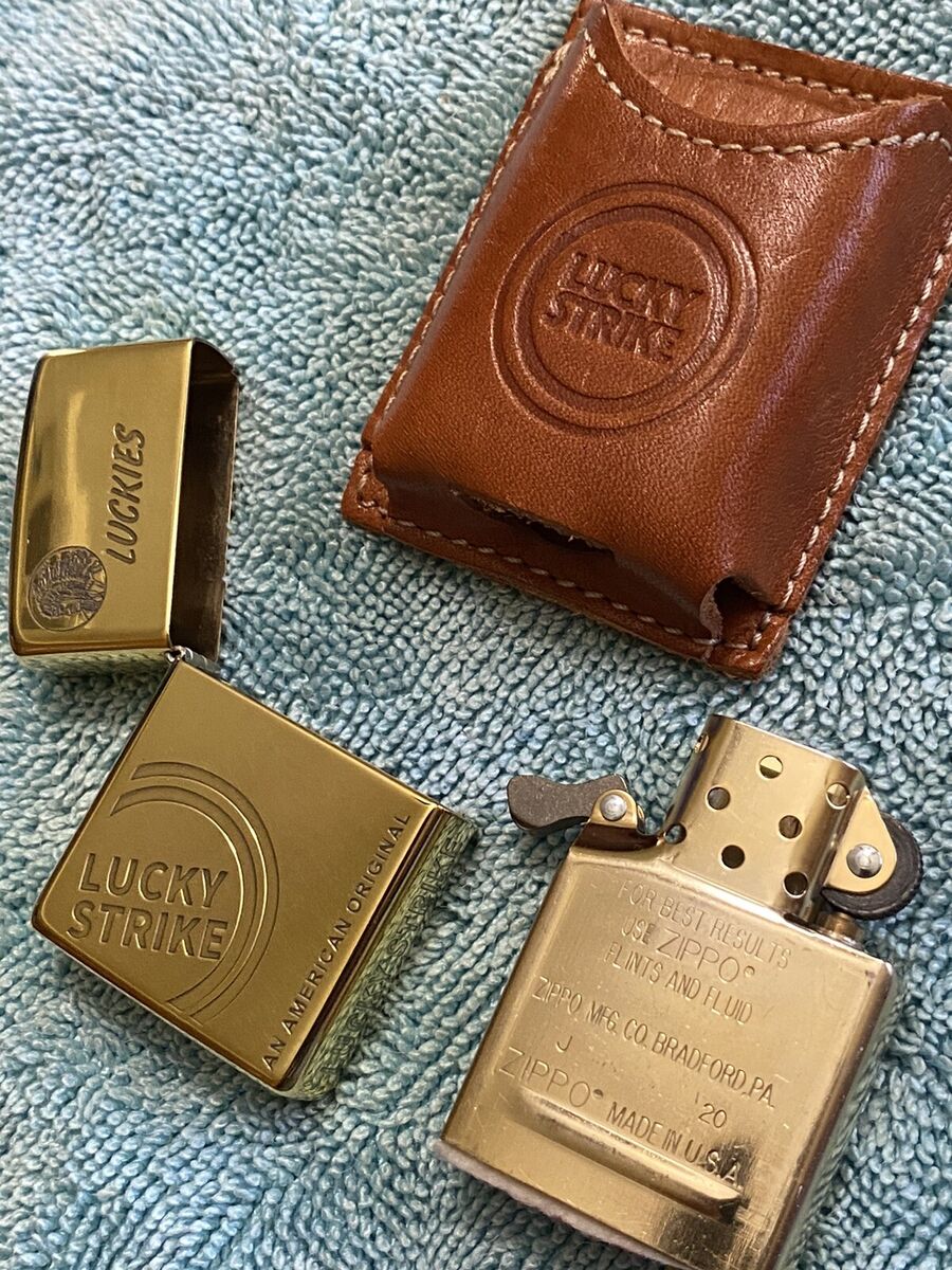 LUCKY STRIKE Indian Lighter Rare!!! Brass Engraved On All LUCKY STRIKE Indian Lighter Rare!!! Brass Engraved On All