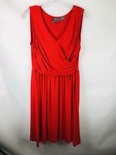 Girls from Savoy Anthropologie iSleeveless Wrap Front Red Dress EUC Women's M