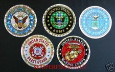 5 FIVE 3" STICKER ZAP SET US ARMY MARINES NAVY AIR FORCE USCG PIN UP VETERAN US