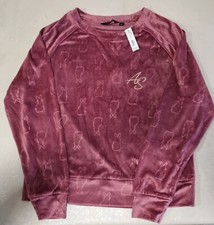 Ann Summers Embossed Bunny PJ Set Top Only Burgundy-  Size S