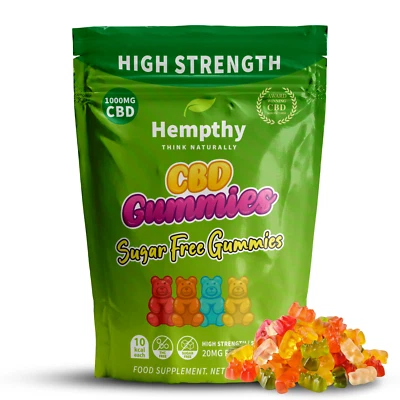 HEMPTHY CBD Gummies Sugar Free - 1000mg High Strength - 50 Pack