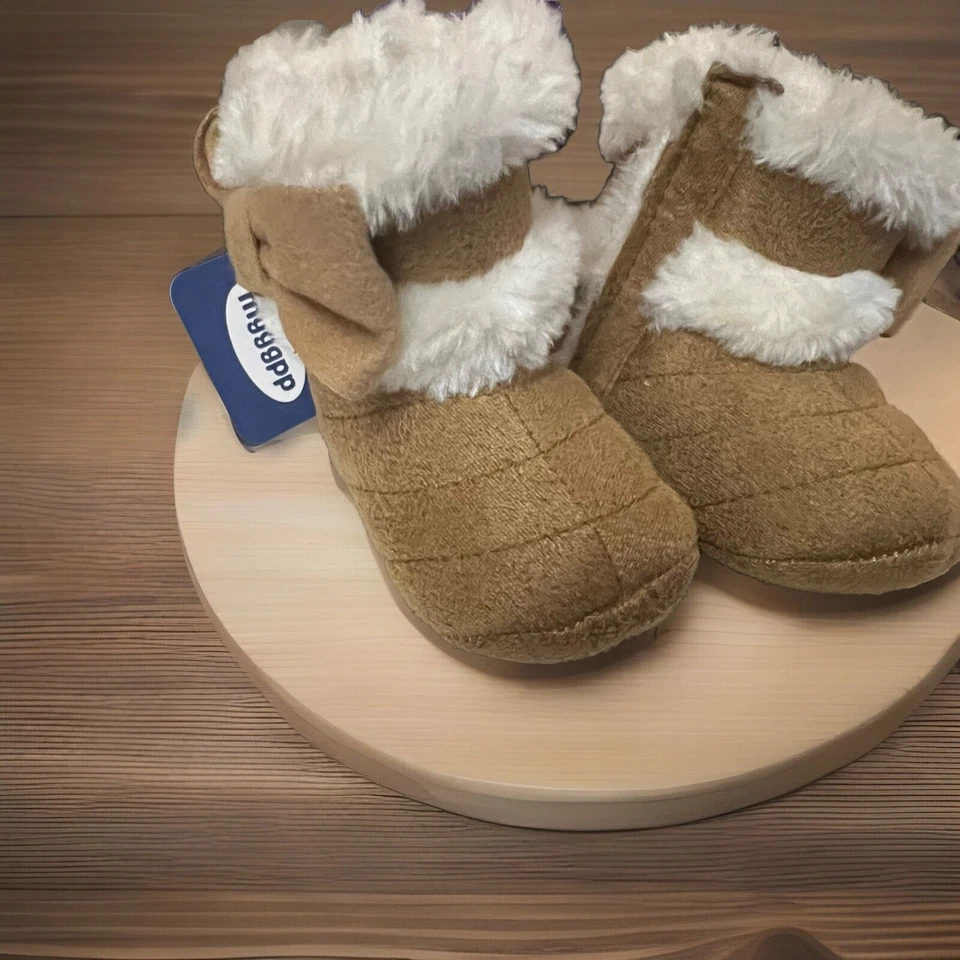 Baby GAP шерпа с подкладкой ботинки ботинок, желтовато-коричневый, размер 1 (0-6 месяцев), новый - Изображение 2 из 4