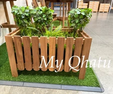 IKEA ASKHOLMEN Flower box, light brown stained 24"x15"x15" SOLID WOOD NEW