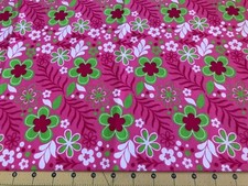 Floral on Pink 25 X 42 Flannel Fabric 1827a