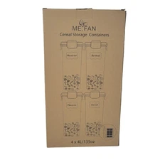 ME.FAN Cereal Storage Containers Set of 4 Airtight Food Storage Containers NEW