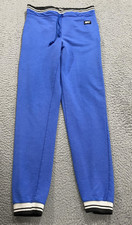 Nike Joggers Mens Small Blue Sweatpants Drawstring Cuffed Striped Waist VTG 80s