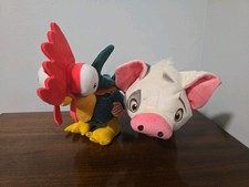 Disney Princess Moana Walk Snort Pua Pig Plush And Screaming Hei Hei