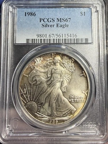 1986 American Silver $1 Eagle PCGS MS67