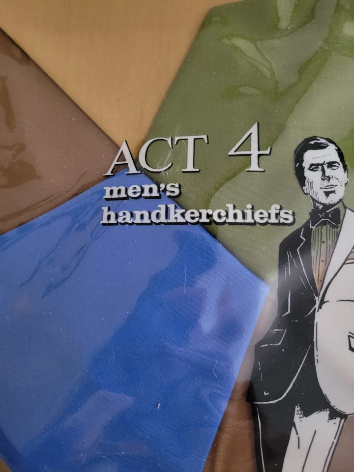 Juego de 4 pañuelos para hombre Act 4 de colección de los años 60 nuevos en caja Foto 3 de 4